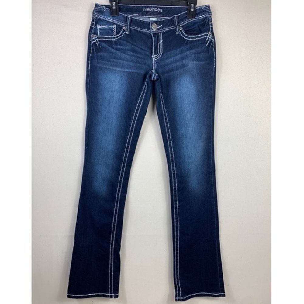 Maurice / Dark Wash Thick Stitch Bootcut Jean.